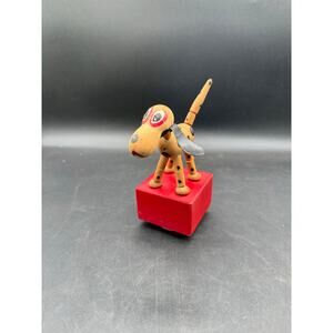 Vintage 1940’s Wooden Push-Button String Puppet “Trix” –Works Like New
